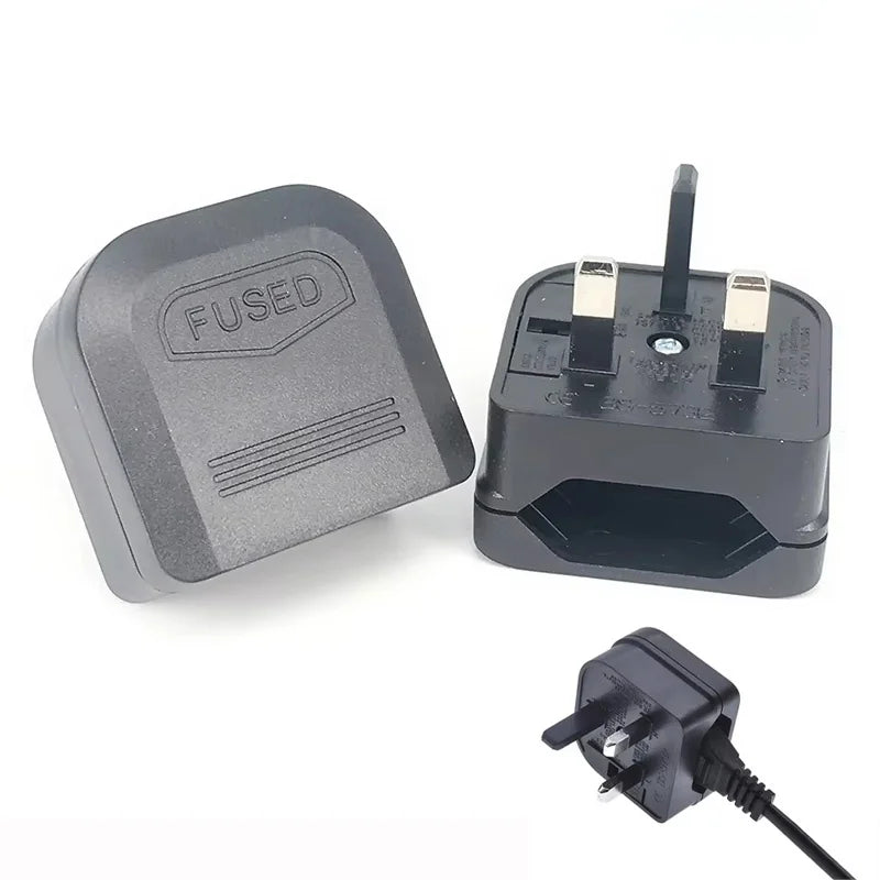 European 2pin Plug To UK 3pin Plug Adapter With 5A Fuse UK British Electrical Travel Adapter Converter Socket Power Cord Outlet
