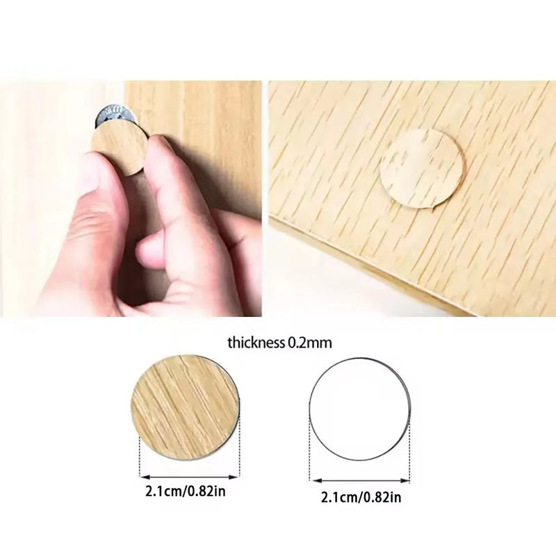54Pcs Wooden Furniture Self Adhesive Screw Cap Cover Hole Stickers Wood Craft Desk Cabinet Drawer Art Sticker Ornament