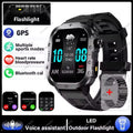 2026 New Rugged Military GPS Smart Watch Men Bluetooth Call Health Monitoring Sports 5ATM Waterproof Smartwatches Man Pk HW12