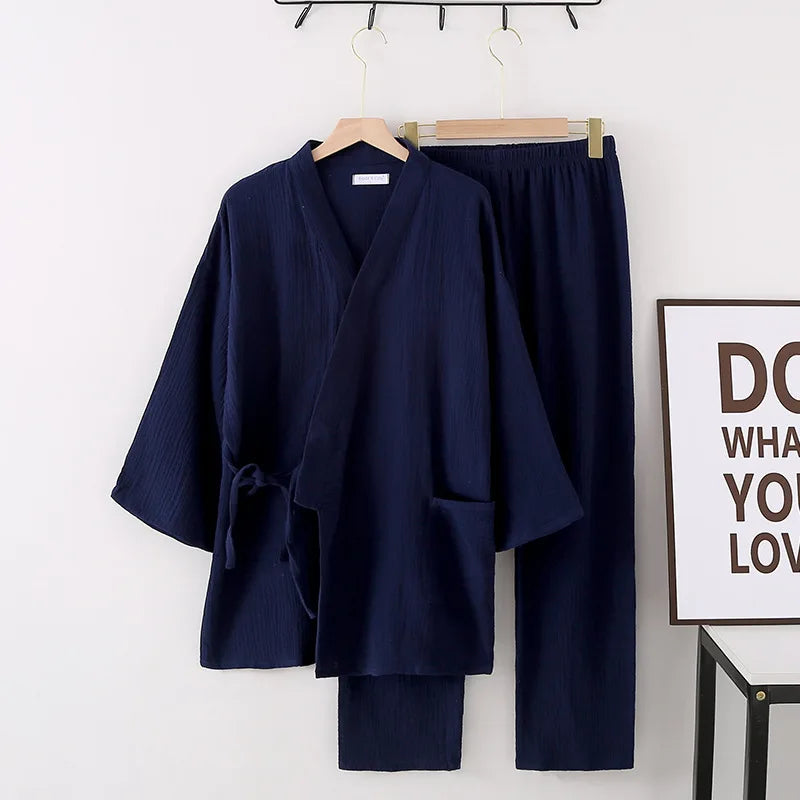 100% Cotton Gauze Women Pajama Robe Sets Spring Autumn | SAMAG