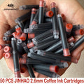 50/12 PCS JINHAO 12 Colors 2.6mm/3.4mm Fountain Pen Ink Cartridges For Majohn Hongdian Stationery School Office Supplies