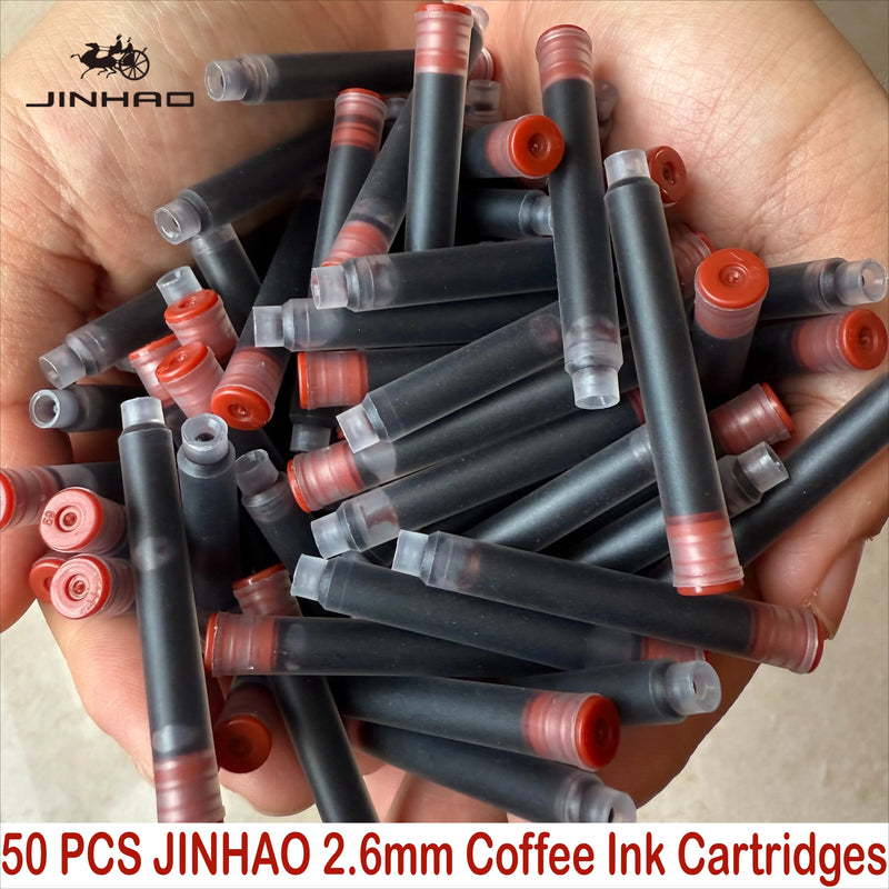 50/12 PCS JINHAO 12 Colors 2.6mm/3.4mm Fountain Pen Ink Cartridges For Majohn Hongdian Stationery School Office Supplies