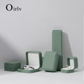 Oirlv Green Leather Jewelry Organizer Wedding Ring Box Pendant Bracelet Necklace Storage Case Gift Packaging Display Box