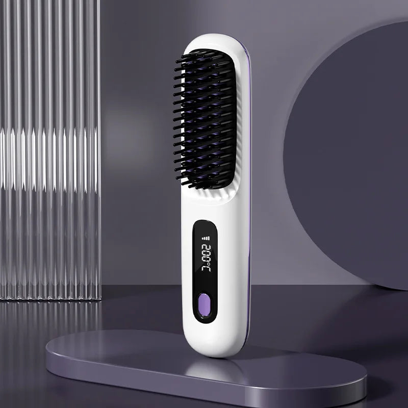 New Cross Border Wireless Straightening Comb, Negative Ion Straightening Comb, Wireless Straight Roll Portable Straightening Cur