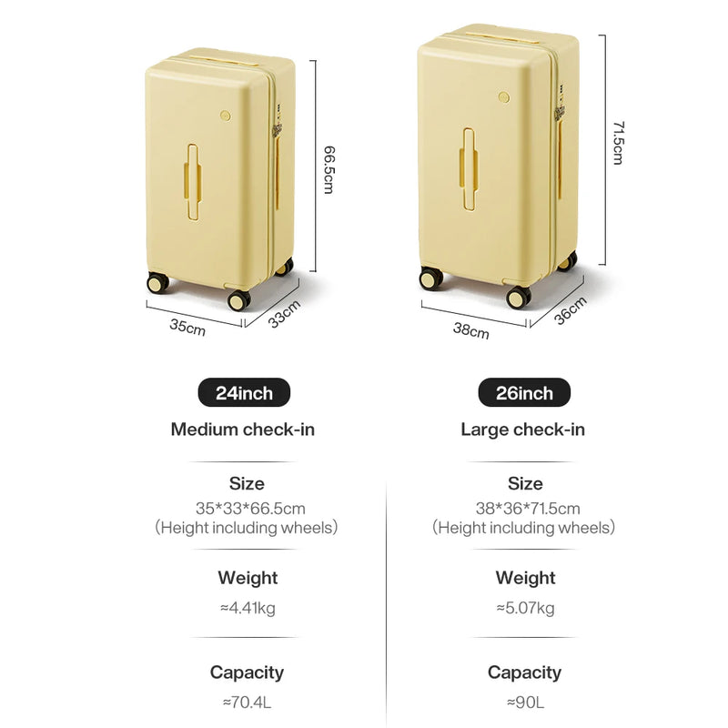 Mixi Large-Capacity Suitcase 24 26nch Checked in Rolling Wheels PC Luggage TSA Lock Trolley Case Travel Suitcases Trunk M9301
