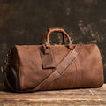 Vintage Men's Travel Bag Genuine Leather Hand Luggage Boston Bag Duffle Large Capacity Shoulder For 16 Inch Laptop NUPUGOO