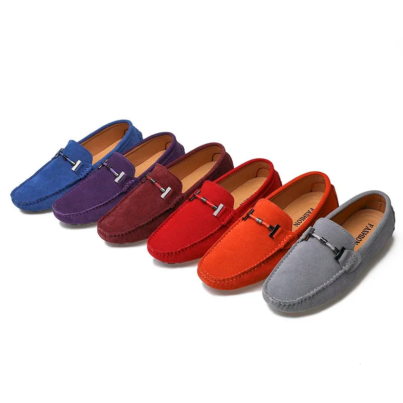 New Men Casual Shoes Fashion Suede Soft Men Loafers Leisure Moccasins Slip on Men's Driving Shoes Lazy Shoe Handmade Flats Comfy