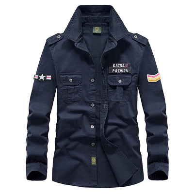Men's Spring Cotton Casual Shirt Military Tooling | SAMAG
