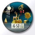 Modern wall clock for living room, home use, creative, silent, drill-free wall-mounted decorative painting electronic clock