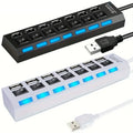 USB 2.0 Hub 4/7 Port Splitter Power Adapter With ON/OFF Switch Multiple Expander HUB For PC Laptop MacBook Desktop Accessories