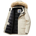 -30 Degree Winter Down Jacket Men Down Cotton Parkas Coat Mid-length Large Fur Collar Male Thicken Coat Snow Overcoat Parka