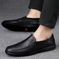 CLOHOO Men's Business Casual Shoes Handmade Layered Cowhide Rubber Bottom Leather Footwear for Office And Leisure