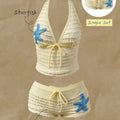Women Bikinis Set Vintage Striped Floral Tankini Swimsuit | SAMAG