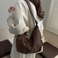 Women Fashion Leopard Print Crossbody Bag Large Capacity Hobo Shoulder Bag for Daily Commute Casual Outfit Armpit Bag