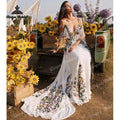 Colorful Floral Chiffon A Line Wedding Dresses Off - View 4 | SAMAG