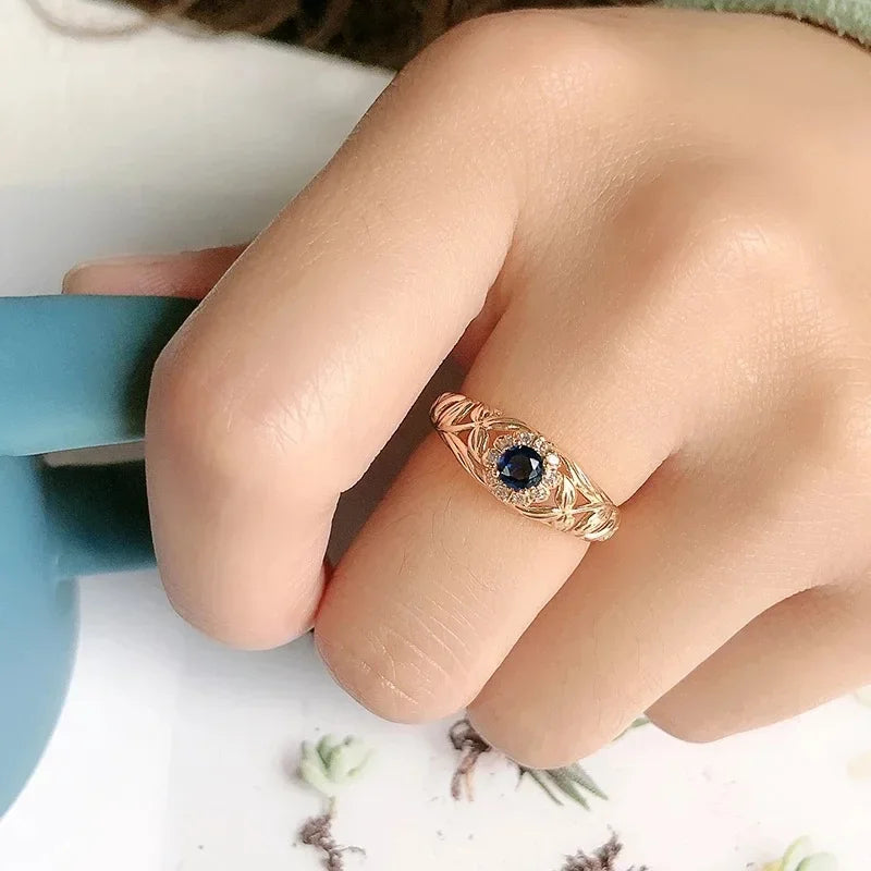 Real 14k Gold Diamond Ring for Women To Join Party Peridot Gemstone Anillos De Wedding Diamante Engagement - Visuel 5 | SAMAG