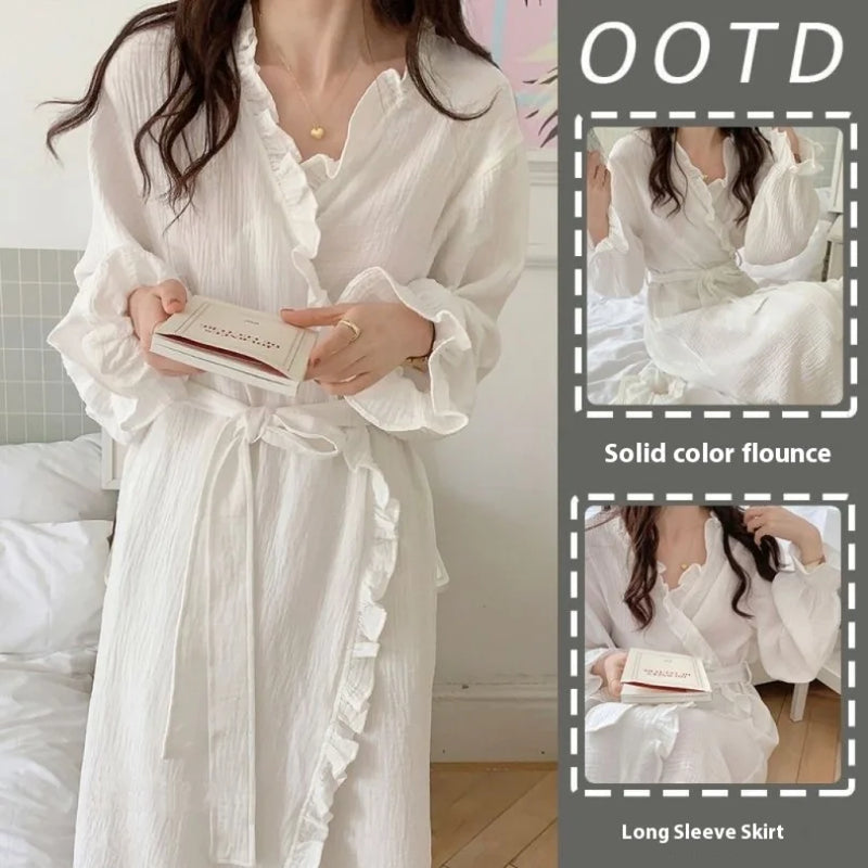 Simple Long-Sleeved Robe Female Spring and Autumn | SAMAG