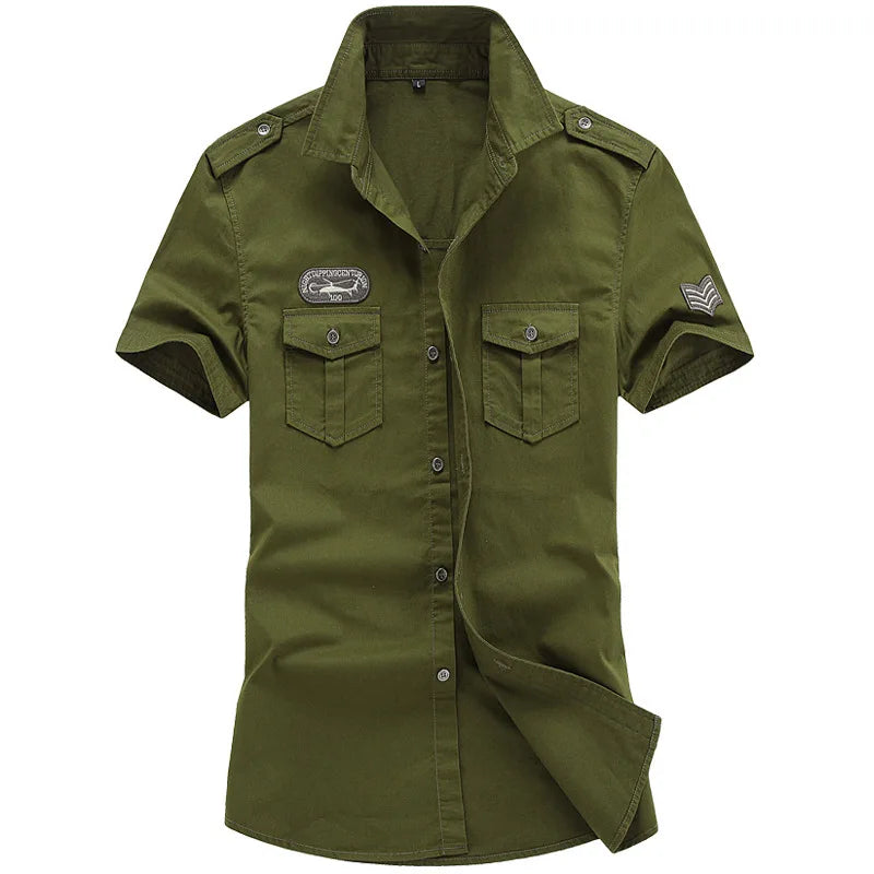 Men's Spring Cotton Casual Shirt Military Tooling | SAMAG