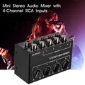 Portable CX400 Passive Stereo Mixer 4-Channel Small Audio Mixer Stereo Dispenser with RCA Inputs For Live Studio DJ Equipment