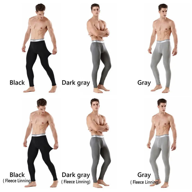 Men's Thermal Underwear Pants Winter Thick Fleece Lined Long Johns Warm Leggings Base Layer Bottoms