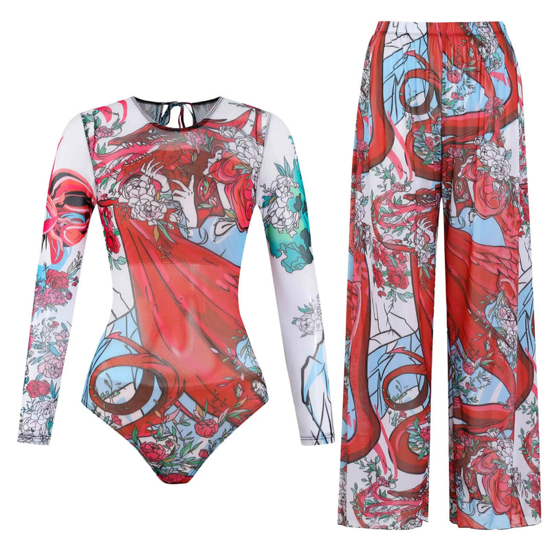 Women's Long Sleeve Swimwear Sunscreen One Piece Swimsuit | SAMAG