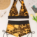 Square Neck Modest Bikini Set With Skull Print | SAMAG