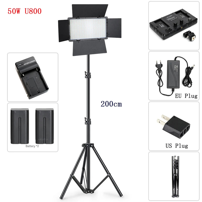 U800 U600 LED Photo Studio Video Light Recording Lighting Kit  Photography Panel Photographi Lamp For Youtube Game Live