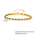 Gold Color Men's Chain Bracelet, Hip Hop Stainless Steel Chunky Wristband, Rock Punk Jewelry Gift for Dad - Visuel 14 | SAMAG