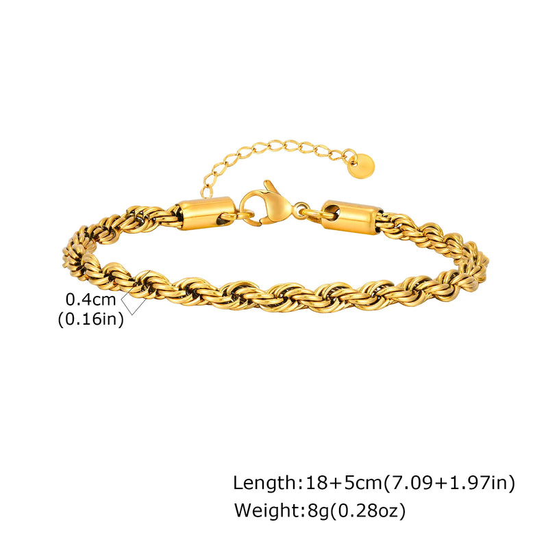 Gold Color Men's Chain Bracelet, Hip Hop Stainless Steel Chunky Wristband, Rock Punk Jewelry Gift for Dad - Visuel 14 | SAMAG