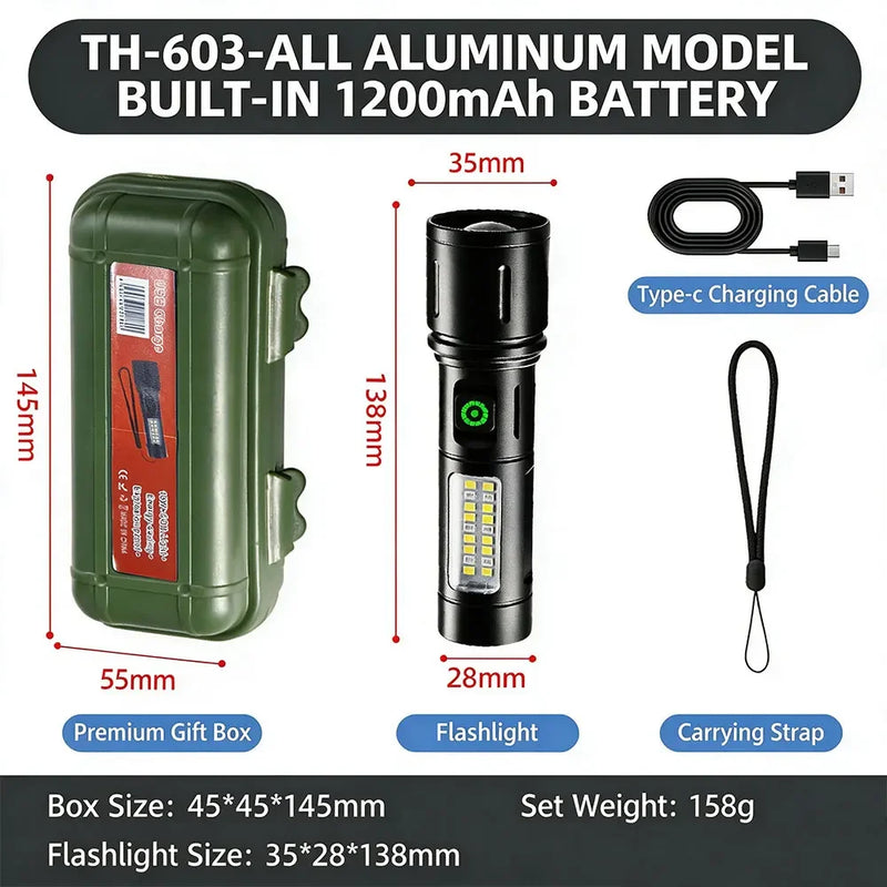 Mini Strong Light Flashlight Multifunctional Outdoor Zoom - View 6 | SAMAG