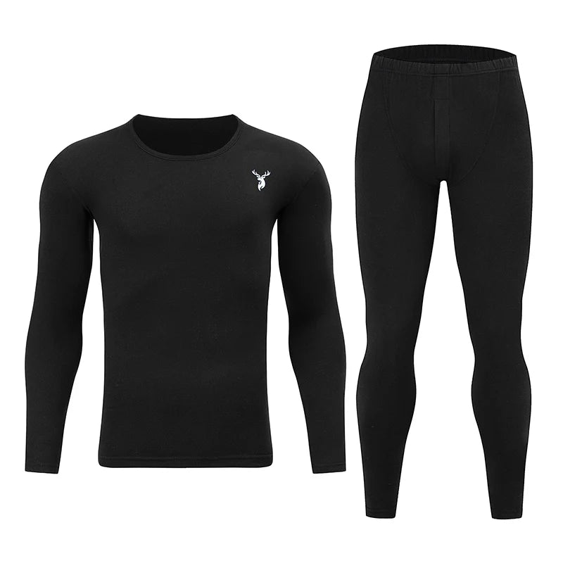 2-Piece Men's Autumn And Winter Warm Suit With Deer Head Print For Youth Sports And Leisure Loose And Comfortable Autumn Clothes