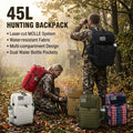 45L Large Capacity Tactical Hunting Backpack For Men With MOLLE Webbing System Dual Cup Holders Outdoor Survival Hiking Camping Rucksack For Wilderness Trip Travel Daily Work Commute Outdoor Camping Activities Gear Storage Ba
