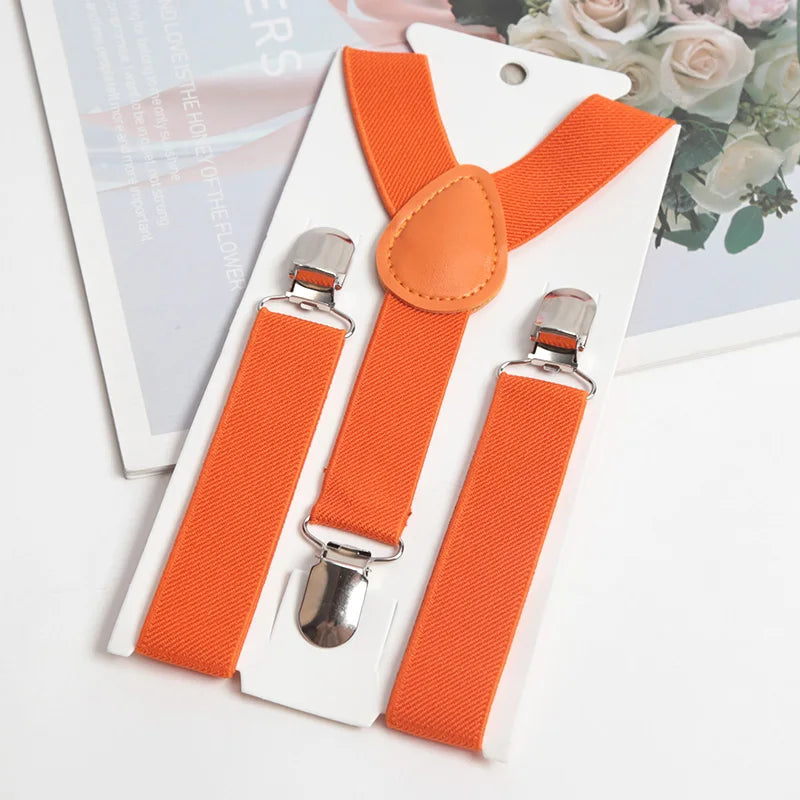 6 Colors Children Belt Baby Boys Girls Tuxedo Suit Jeans Suspenders Clip-on Y-Back Braces Belt Elastic Kids Adjustable