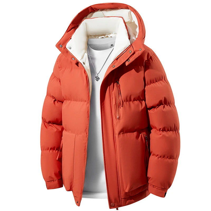 Men's Jacket Stand Collar Mens Parka Winter New Down Jacket Fleece Warm Jackets Men Business Leisure Coat Baseball Coats 3568