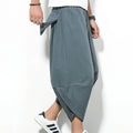 Beach Summer Cotton Linen Cargo Shorts Men Baggy Wide leg | SAMAG