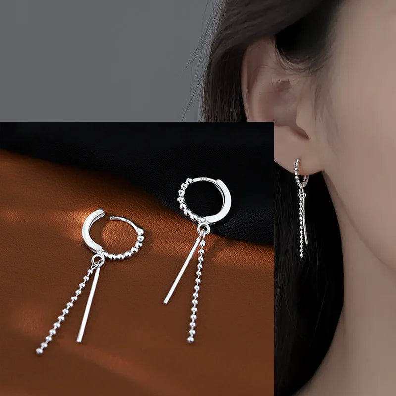 VENTFILLE 925 Sterling Silver CZ Star Moon Asymmetric Hoop Earrings for Women Girls Gold Silver Color Party Jewelry Gifts