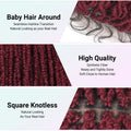 99J Burgundy Knotless Box Braided Wig Synthetic Full Lace Front Braids Wig With Baby Hair Short Bob Braided Wigs for Black Women