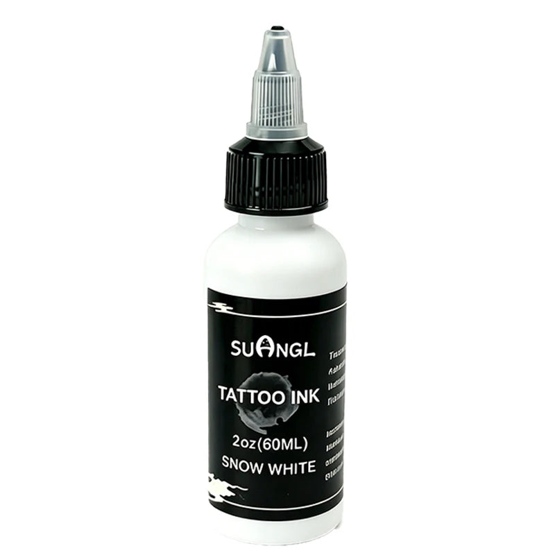 1/2pc 60ml White/Black Tattoo Ink Pigment, with Box Set of Artistic Tattoo Kit, Professional Makeup Pigment Tattoo Supplies