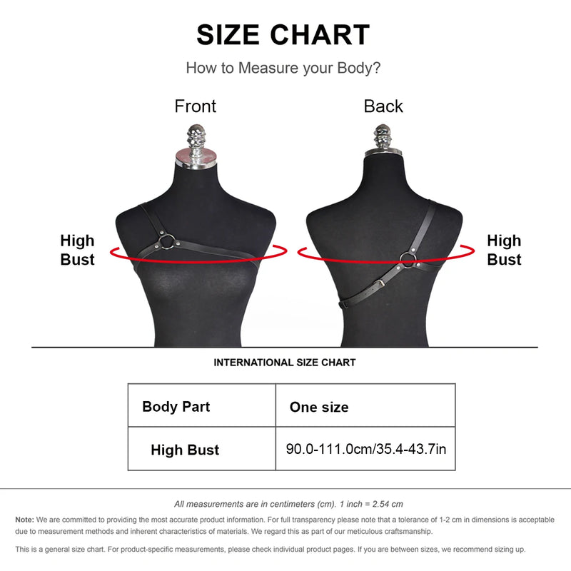 Punk Chest Women, Fashion Pu Leather Harness Belt, One Shoulder Suspenders Straps Rave Outfit.