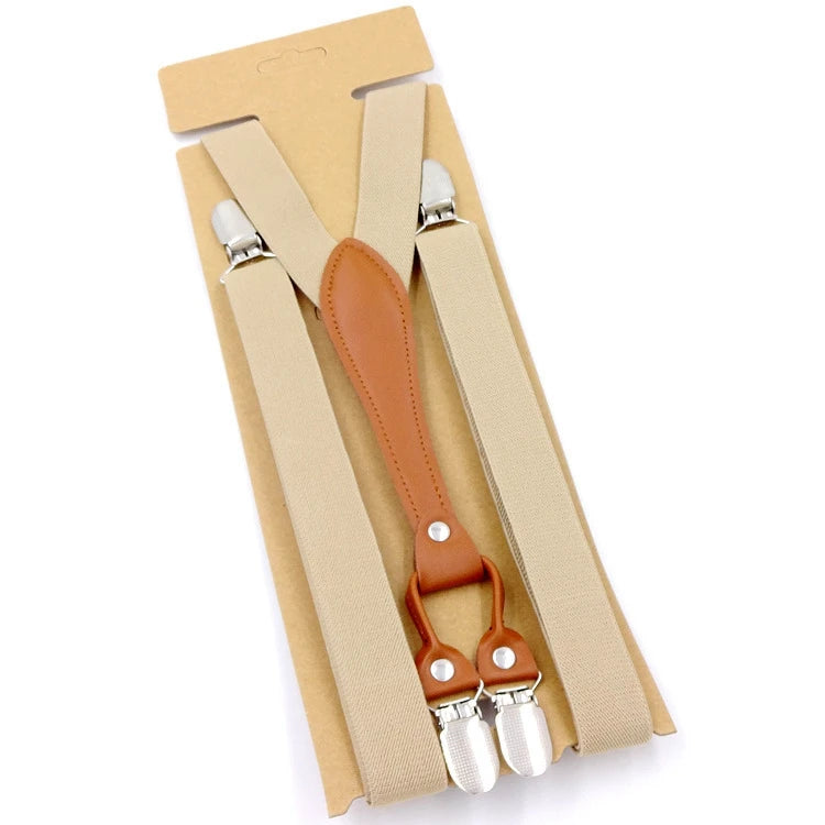 New Fashion Suspenders Men Women Adult Leather Trimmed End Y Back Adjustable Elastic Trouser Braces Strap - Visuel 14 | SAMAG