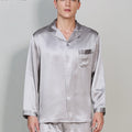 Birdtree 19 Momme 100%Pure Silk Pajamas Sets, Men Homewear Male Casual Long Sleeve Loungewear Pant 2 PCS Suit Sleepwear S38008QM