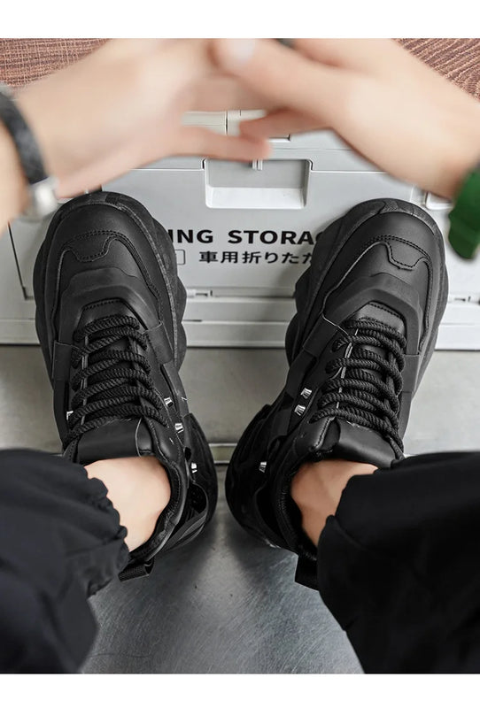 Shoes for Men High Quality Platform Sneaker Fashion High-top Leather Sports Men Shoes Thick-soled Casual Shoes Zapatillas Hombre