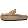 Fashion Comfortable Men's Casual Shoes Leather Loafers Half Slippers Slip-on Lazy Driving Shoes Couple Breathable Walking Shoes