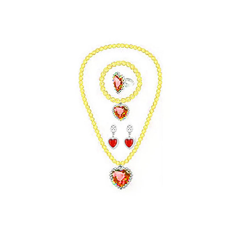 Children Girls Elsa Sofia Belle Princess Accessories Refinement Beading Necklace Bracelet Ring Earring Jewelry 5pcs Sets