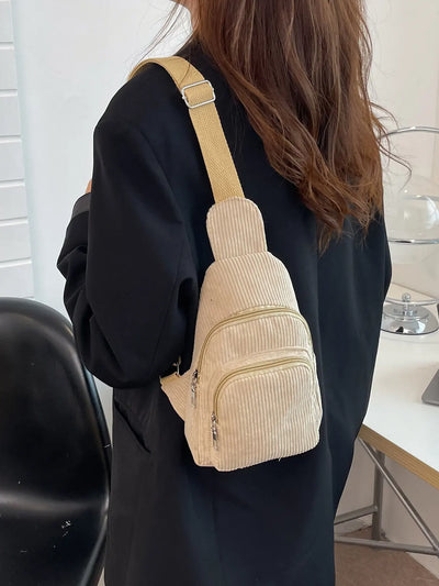 Chest bag corduroy women's casual lightweight waist | SAMAG