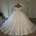 Customized Sweetheart Appliques Sequined Wedding Dress - View 5 | SAMAG