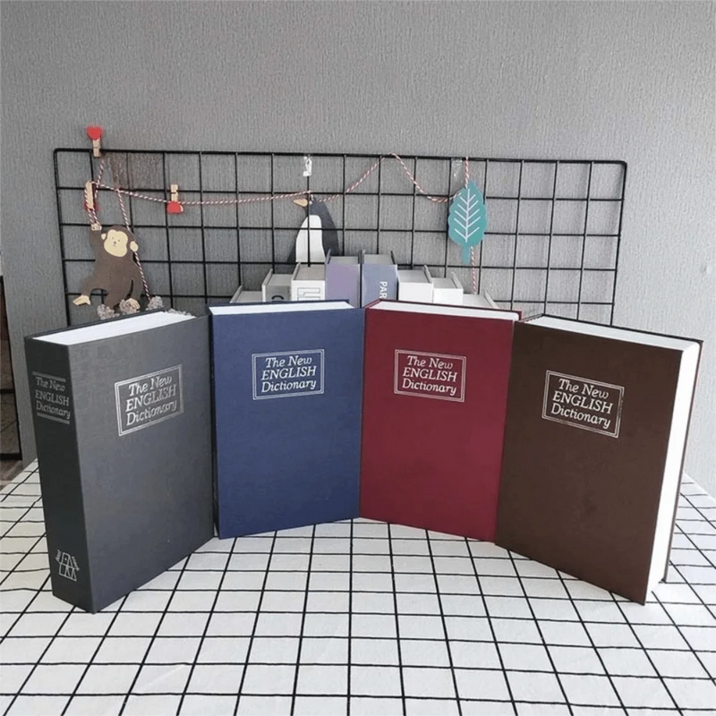 Metal Book Money Box Simulation Hollow Piggy Bank with Lock Combination Security Safe Jewelry - View 5 | SAMAG