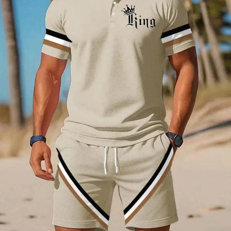 Men's Summer Polo Shirt Sets Casual Collared Sportswear | SAMAG