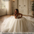 Customized Luxury Off Shoulder Sleeves Wedding Dresses 3D - View 6 | SAMAG