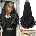 14” French Curls Braiding Hair Pre Braided Synthetic Box Braids Crochet Curl Ends French Curl Crochet Braids for Women And Kids